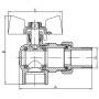 Кран з американкою 3/4 (Чехія КР 228-Gi) кутовий