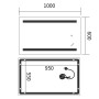 Дзеркало Mixxus Premium LINES MR17-100x60-Reverse з Led Touch, Anti-fog, димером, регулятором яскравості