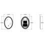 Дзеркало Zerix Fusion MV01-50x70 з LED Touch, Anti-fog, димером, регулятором яскравості