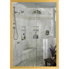 Дзеркало настінне Zerix FONTE MRZ09-60x85-Reverse GOLD прямокутне в золотій рамі