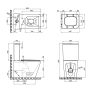 Чаша унітазу-компакту Mixxus Premium QUADRO-0402-R 675×390×855 мм система змиву RIMLESS без сидіння, білий
