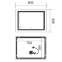 Дзеркало Mixxus Premium QUADRO MR20-80x60-Reverse з Led Touch, Anti-fog, димером, регулятором яскравості