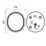 Дзеркало Mixxus Premium ELLIPSE MV05-80x70-Reverse BLACK з Led Touch, Anti-fog, димером