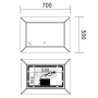 Дзеркало Mixxus Premium CUBIC MR14-70x50-Reverse з Led Touch, Anti-fog, димером, регулятором яскравості