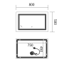 Дзеркало Mixxus Premium QUADRO MR20-50x80-Reverse з Led Touch, Anti-fog, димером, регулятором яскравості