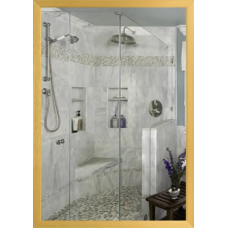 Дзеркало настінне Zerix FONTE MRZ09-70x85-Reverse GOLD прямокутне в золотій рамі