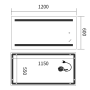 Дзеркало Mixxus Premium LINES MR17-120x60-Reverse з Led Touch, Anti-fog, димером, регулятором яскравості