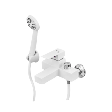 Змішувач для ванни з коротким виливом PLAMIX Kubus-009 EURO SET білий