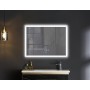 Дзеркало Mixxus FLAT MR04-100x80 з Led Touch, Anti-fog, димером, регулятором яскравості, годинником