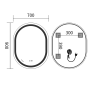 Дзеркало Mixxus Premium ELLIPSE MV05-90x70-Reverse з Led Touch, Anti-fog, димером