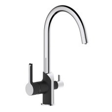 Змішувач для кухні на дві води MIXXUS PREMIUM Edem 021 з виходом для питної води латунний чорний матовий / хром