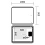 Дзеркало Mixxus Premium OLIVARY MR19-100x80-Reverse з Led Touch, Anti-fog, димером