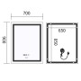 Дзеркало Mixxus Premium FLASH MR21-70x90 з Led Touch, Anti-fog, димером, регулятором яскравості, годинником