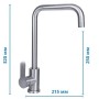 Змішувач для кухні MIXXUS DAX-011-G з нержавіючої сталі SUS304