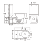 Чаша унітазу-компакту Mixxus BEVEL-0405-R 605×370×800 мм система змиву RIMLESS без сидіння, білий