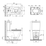 Чаша унітазу-компакту Mixxus Premium ELLIPSE-0402-R 660×390×855 мм система змиву RIMLESS без сидіння, білий