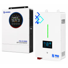 Комплект резервного живлення Aruna SOLAR FGI S12000/48 + АКБ Aruna AN-LPB-N-PRO-48200 LiFePO4 48V 200A