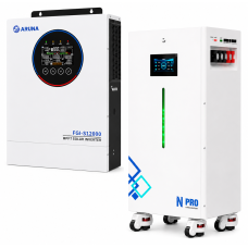 Комплект резервного живлення Aruna SOLAR FGI S12000/48 + АКБ Aruna AN-LPB-N-PRO-48314 LiFePO4 48 V 314Ah, 16076Wh