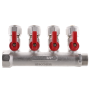 Колектор з кульовими кранами та фітингом KOER KR.1125-4 - 3/4”x4 Ways