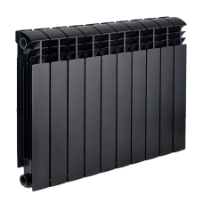 Біметалевий секційний радіатор KOER 100 Bimetal-500 Ultra Black, 500 мм, чорний, 1 секція