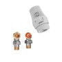 Комплект для підключення радіатора KOER SET-23 - 1/2'' кутовий з термоголовкою, клікове кріплення