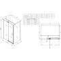 Душова кабіна без піддону KOER SR SC02-100x80x200-TR-01 прозоре скло Easy Clean 8мм, хром