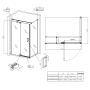 Душова кабіна без піддону KOER SR SC02-100x80x200-TR-01 прозоре скло Easy Clean 8мм, хром