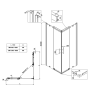 Душова кабіна без піддону KOER SR SC03-100x100x200-TR-01 прозоре скло Easy Clean 6мм, хром