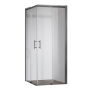 Душова кабіна без піддону KOER SR SC03-90x90x200-TR-07 прозоре скло Easy Clean 6мм, графіт