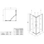 Душова кабіна без піддону KOER SR SC03-90x90x200-TR-07 прозоре скло Easy Clean 6мм, графіт