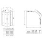 Душова кабіна без піддону KOER SR SC04-100x100x195-TR-01 прозоре скло Easy Clean 5мм, хром