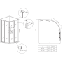 Душова кабіна без піддону KOER SR SC04-90x90x195-TR-07 прозоре скло Easy Clean 5мм, графіт