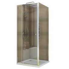 Душова кабіна без піддону KOER SR SC05-90x90x195-TR-01 прозоре скло Easy Clean 6мм, хром