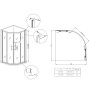 Душова кабіна без піддону KOER SR SC04-90x90x195-TR-12 прозоре скло Easy Clean 5мм Матове золото