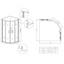 Душова кабіна без піддону KOER SR SC04-90x90x195-TR-02 прозоре скло Easy Clean 5мм SS Color