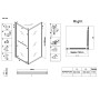 Душова кабіна без піддону KOER SR SC09-90x90x200-R-TR-12 прозоре скло Easy Clean 6мм Матове золото