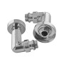 Комплект кранів для рушникосушки кутовий KOER KR.SET.550 - M1/2''xM1/2'' запірний, хромований