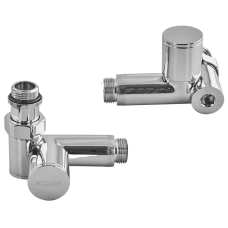 Комплект кранів для рушникосушки кутовий KOER KR.SET.551 - M1/2''xM1/2'' під ТЕН хромований