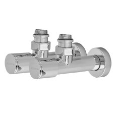 Комплект кранів для рушникосушки кутовий KOER KR.SET.533 - M1/2''xM1/2'' подовжений, хромований