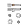 Комплект кранів для рушникосушки кутовий KOER KR.SET.533 - M1/2''xM1/2'' подовжений, хромований