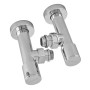 Комплект кранів для рушникосушки кутовий KOER KR.SET.533 - M1/2''xM1/2'' подовжений, хромований