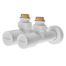 Комплект кранів для рушникосушки кутовий KOER KR.SET.534 WHITE - M1/2''xM1/2'' подовжений
