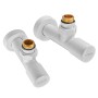 Комплект кранів для рушникосушки кутовий KOER KR.SET.534 WHITE - M1/2''xM1/2'' подовжений