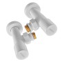 Комплект кранів для рушникосушки кутовий KOER KR.SET.534 WHITE - M1/2''xM1/2'' подовжений