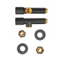 Комплект кранів для рушникосушки кутовий KOER KR.SET.535 BLACK - M1/2''xM1/2'' подовжений