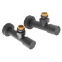 Комплект кранів для рушникосушки кутовий KOER KR.SET.535 BLACK - M1/2''xM1/2'' подовжений