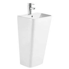 Раковина-моноблок Mixxus STYLE-1101 з отвором під змішувач і переливом 440×380×830 мм, білий