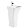 Раковина-моноблок Mixxus BEVEL-1101 з отвором під змішувач і переливом 450×435×835 мм, білий