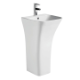 Раковина-моноблок Mixxus BEVEL-1101 з отвором під змішувач і переливом 450×435×835 мм, білий