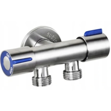 Кран для підключення сантехприладів Mixxus VAL-11-1/2x1/2x1/2 з нержавіючої сталі SUS304